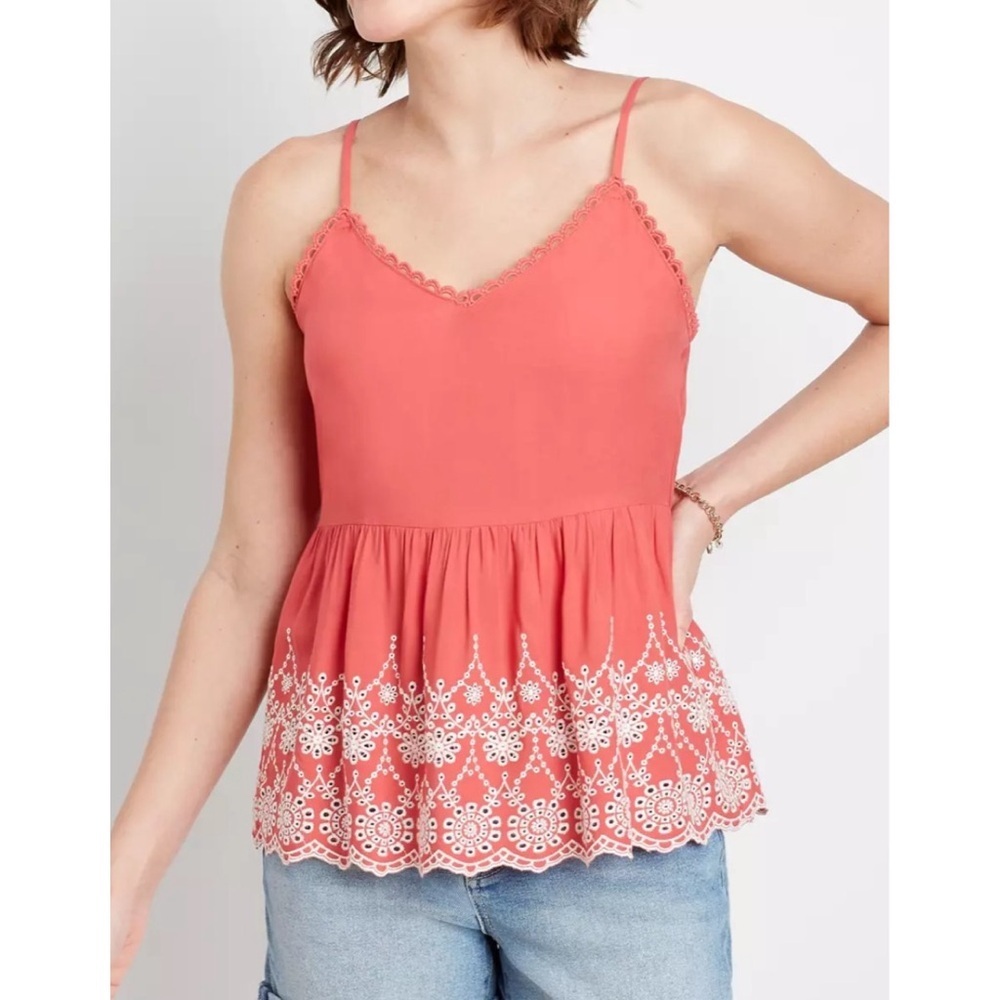 Maurices red embroidered top